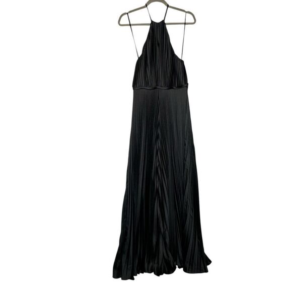 Mac Duggal Black Pleated Plunge Neck Wide Leg Jumpsuit 27457 | 4 - Picture 8 of 10